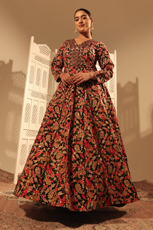 Georgette Aari Work Gown