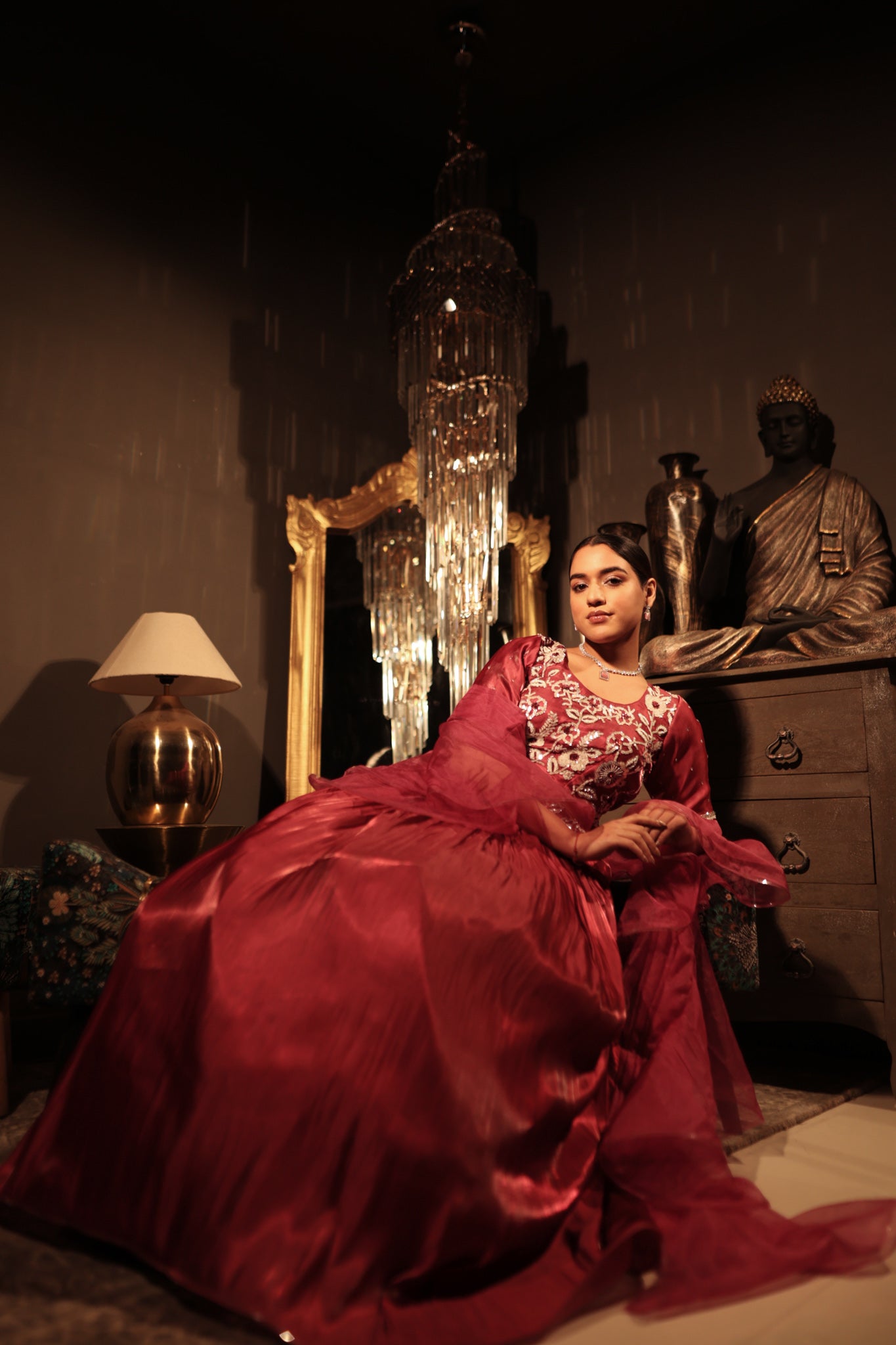 Pink Organza Lehenga