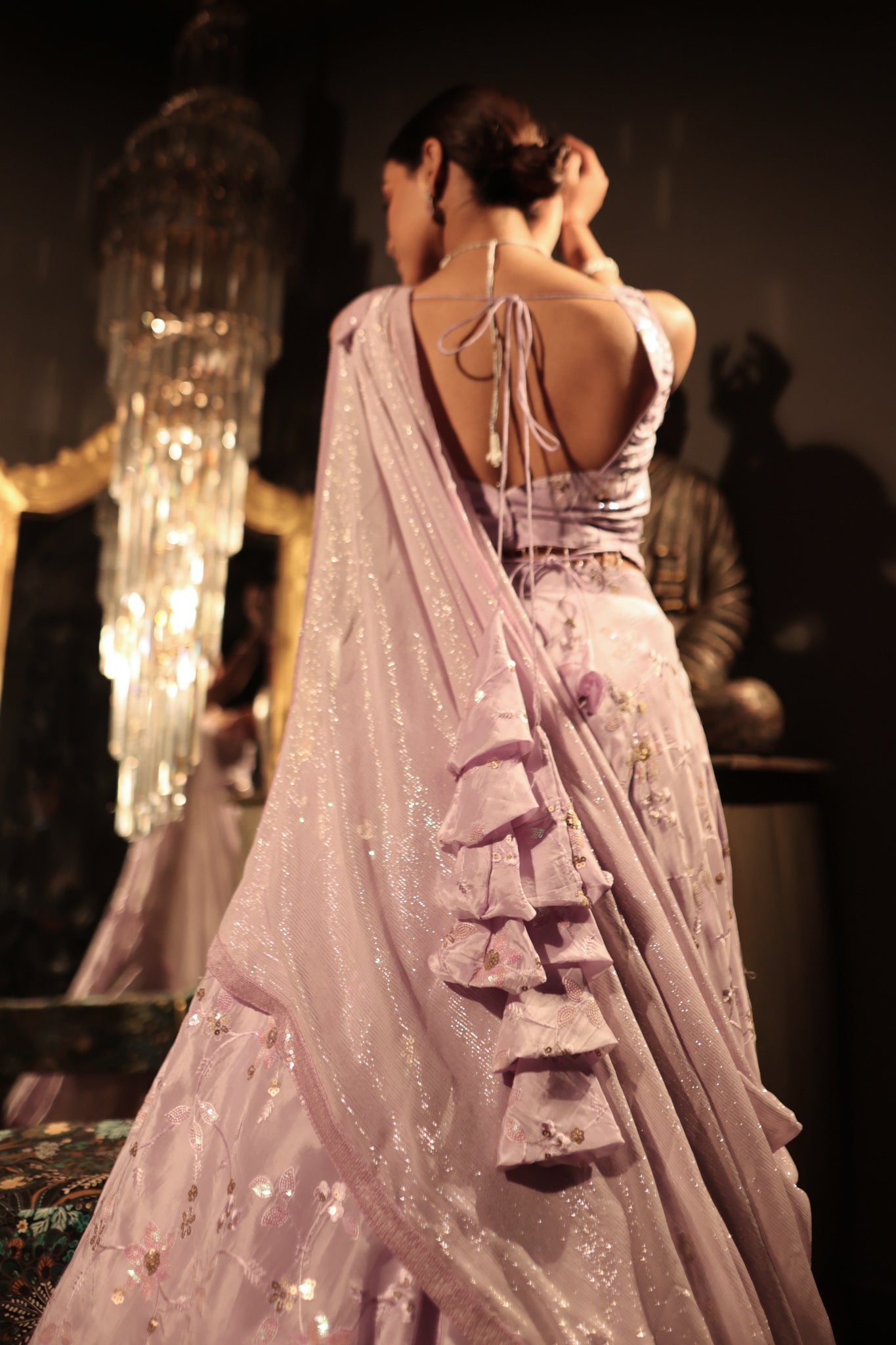 Lavender upada silk lehanga choli