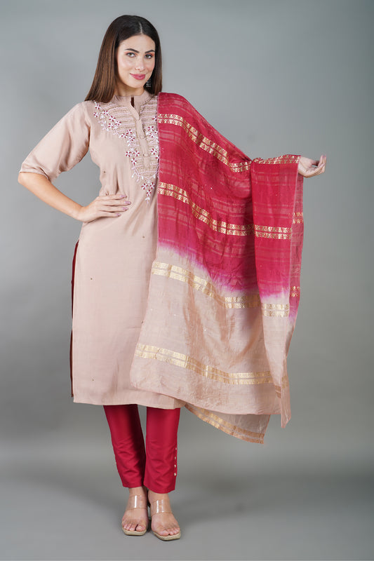 Chanderi Silk Kurta Set